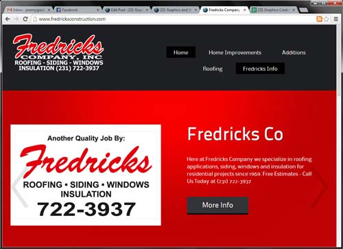 Fredricks Construction website build
