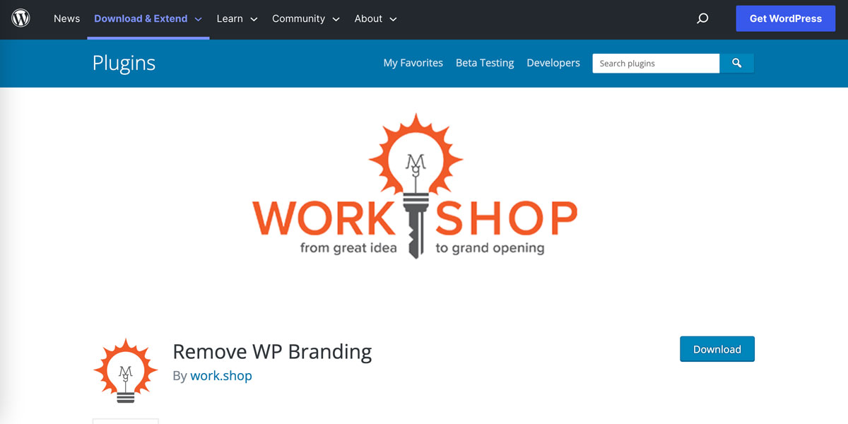 Remove WP Branding WordPress plugin
